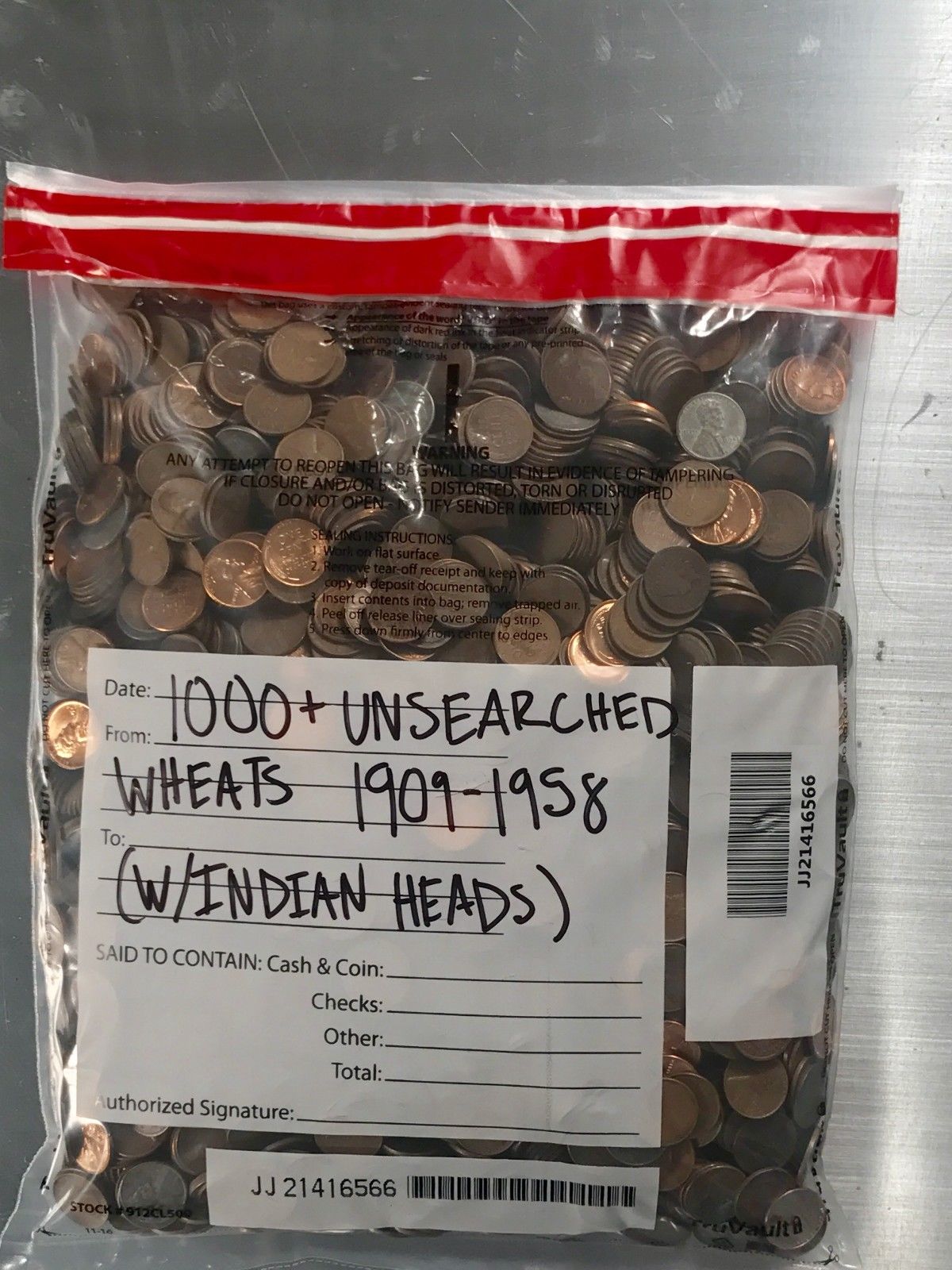 1000 COPPER WHEAT PENNY BAGS OLD ONE CENT SET MONEY HOARD LOT ESTATE SALE