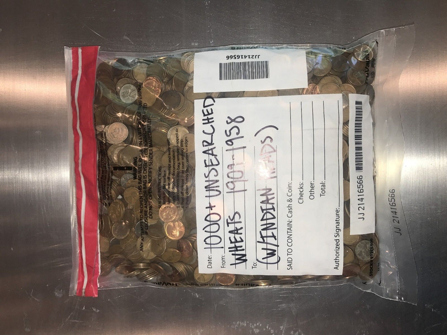 1000 COPPER WHEAT PENNY BAGS OLD ONE CENT SET MONEY HOARD LOT ESTATE SALE