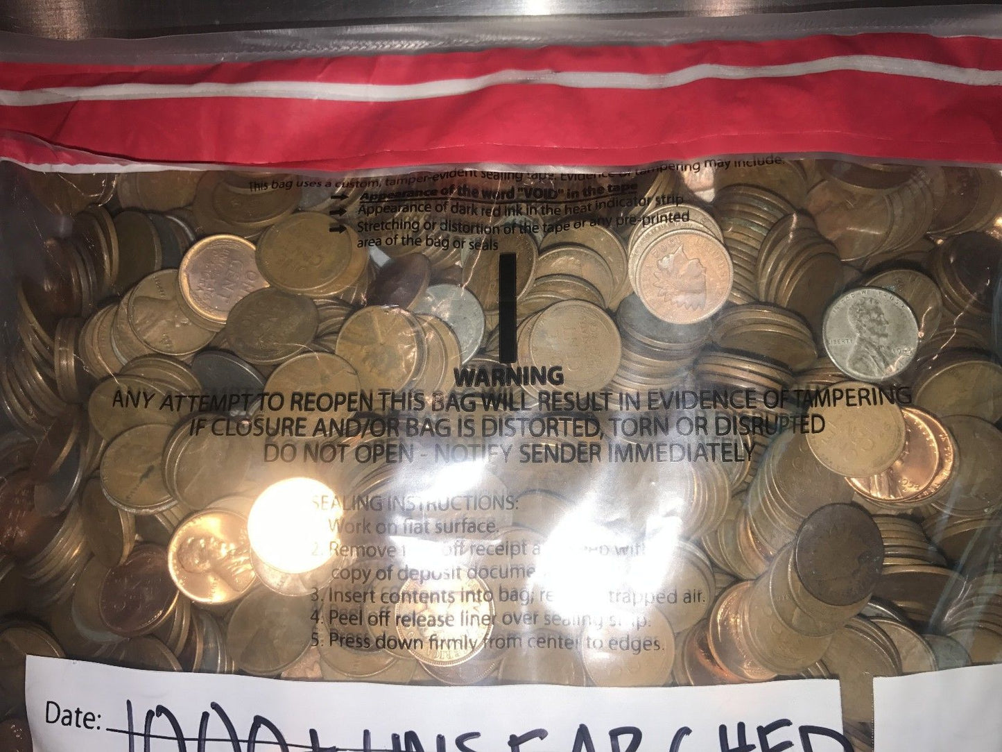1000 COPPER WHEAT PENNY BAGS OLD ONE CENT SET MONEY HOARD LOT ESTATE SALE