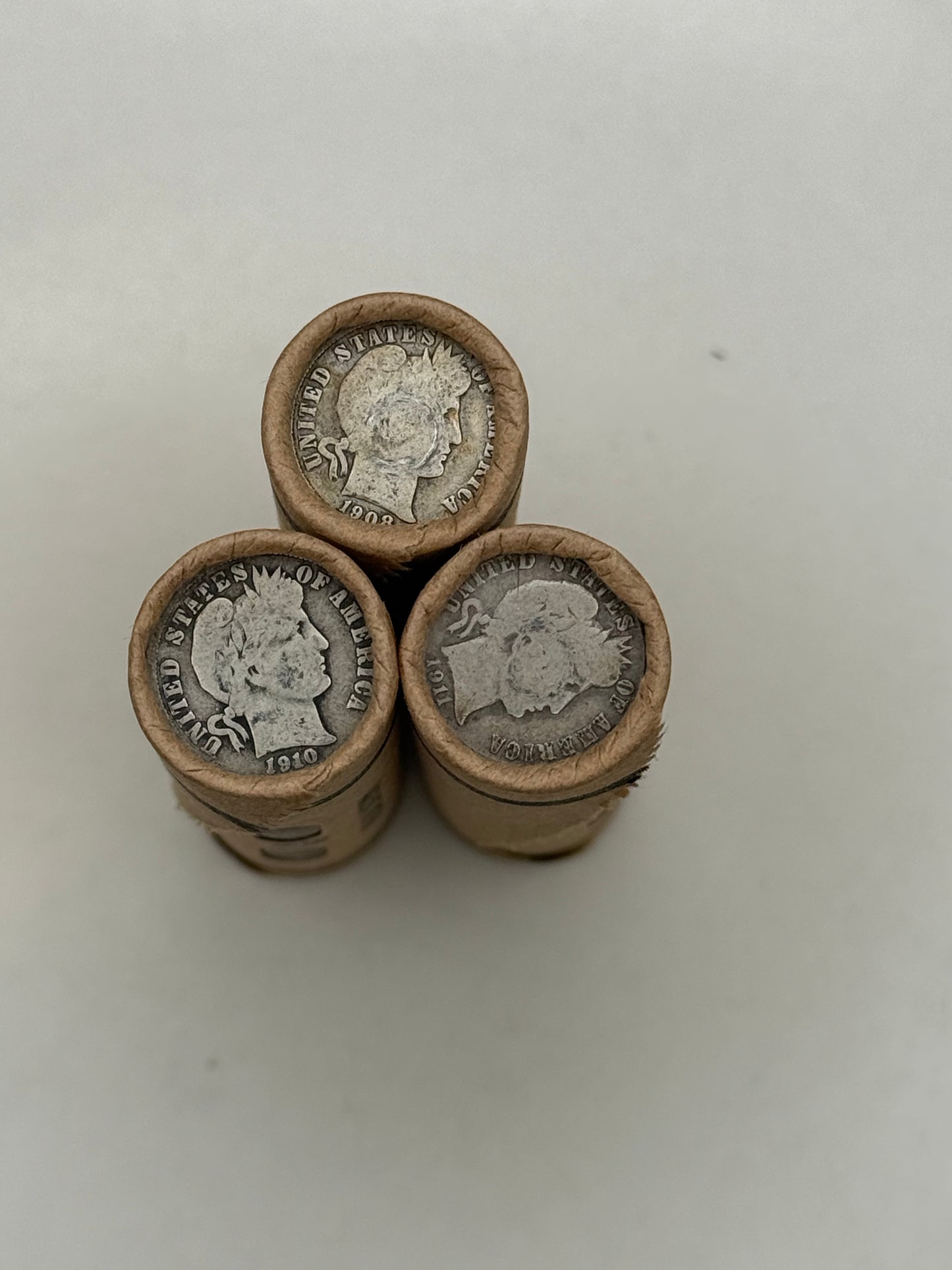 Wheat Penny Window Rolls with a Silver Barber Dime Ender