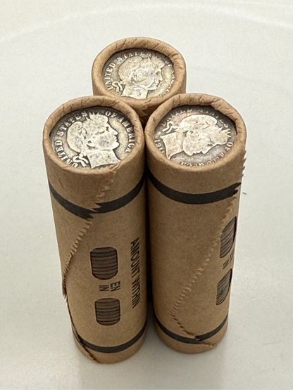 Wheat Penny Window Rolls with a Silver Barber Dime Ender
