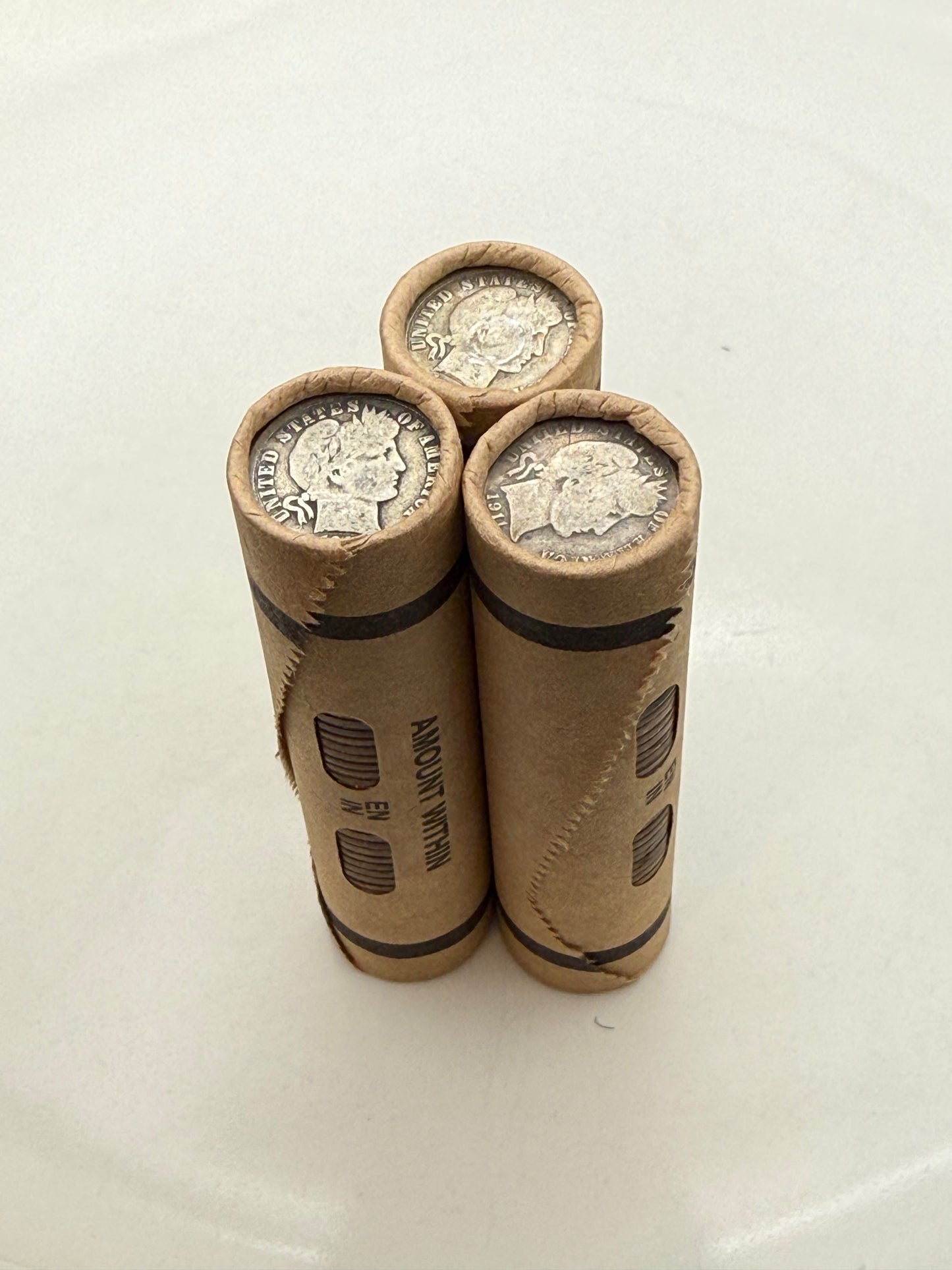 Wheat Penny Window Rolls with a Silver Barber Dime Ender
