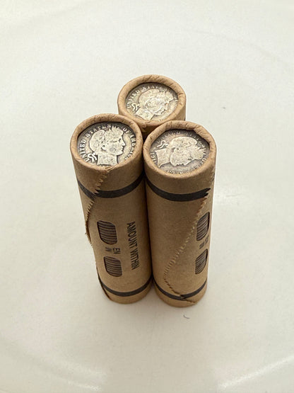 Wheat Penny Window Rolls with a Silver Barber Dime Ender