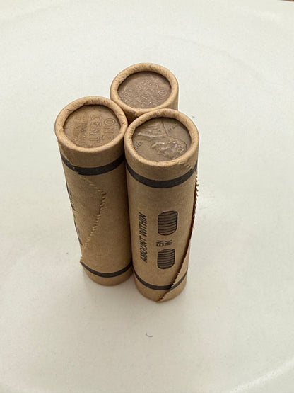 Wheat Penny Window Rolls with a Silver Barber Dime Ender