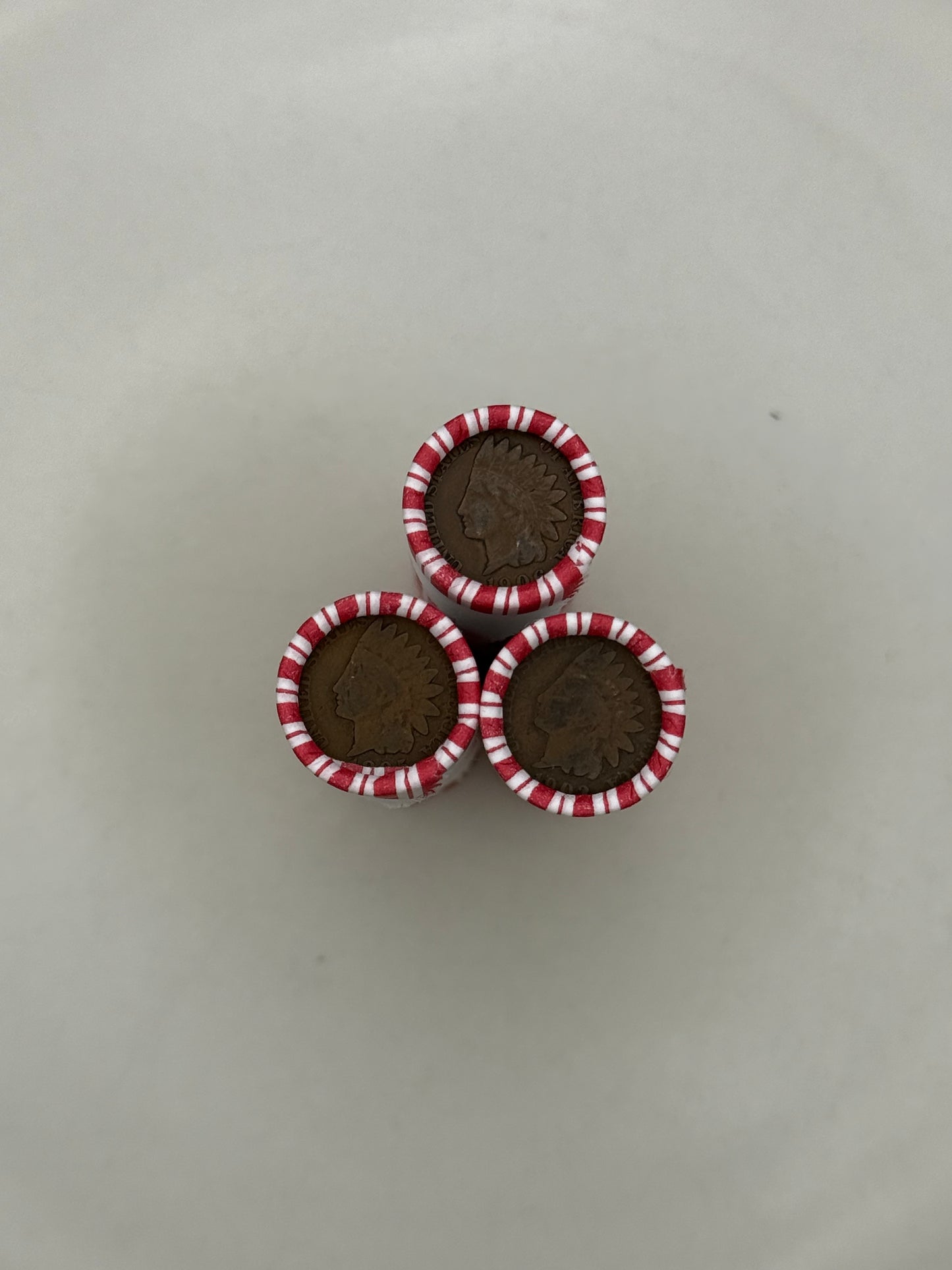 Wheat Penny Rolls with an Indian Head Cent Ender