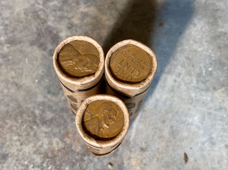 Old Window Wrapped WHEAT PENNY ROLL old unsearched us coin cents