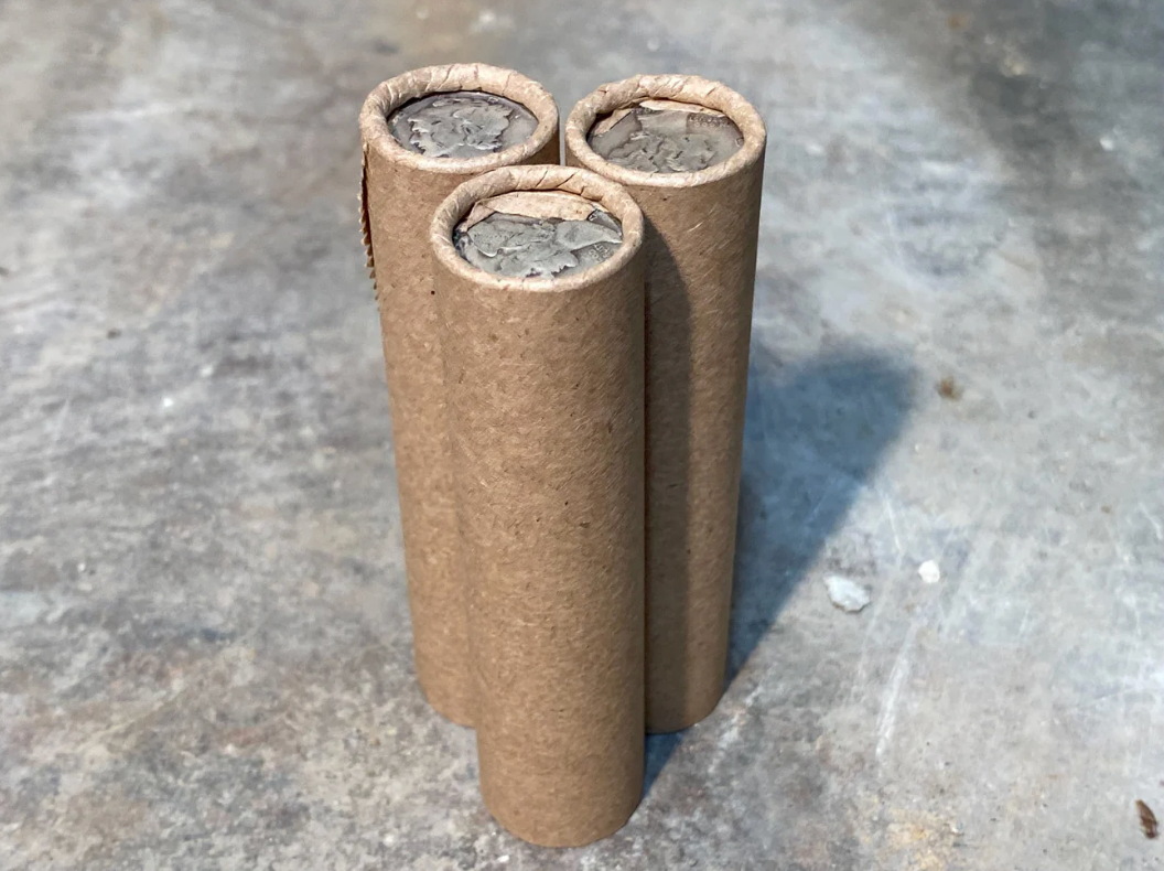 SILVER MERCURY DIME showing on old vintage unsearched old brown wheat penny roll