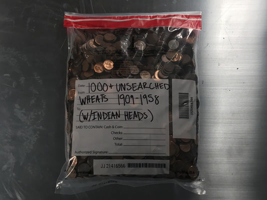 1000 COPPER WHEAT PENNY BAGS OLD ONE CENT SET MONEY HOARD LOT ESTATE SALE